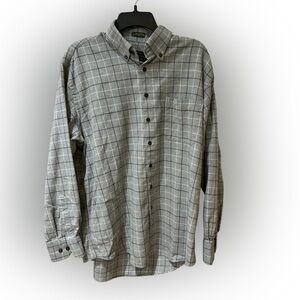 Orvis Men's Casual Gray Checkered Shirt size XL
